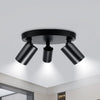 GY 3-Flame Round LED Ceiling Spotlight - 360° Adjustable Modern GU10 Spot Light for Kitchen, Hallway & Living Room (Black/White, Bulbs Not Included) - GY STORE