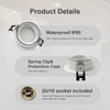 GY 6 LED Recessed Spotlights with GU10 Socket IP65 for Bathroom Kitchen, Round White Ceiling Frame, Compatible with MR16 LED Bulbs, 35° Adjustable - GY STORE
