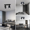 GY 2-Way Modern LED Ceiling Spotlight – 360° Adjustable GU10 Spot Light for Kitchen, Hallway & Living Room (Black/White, Bulbs Not Included) - GY STORE