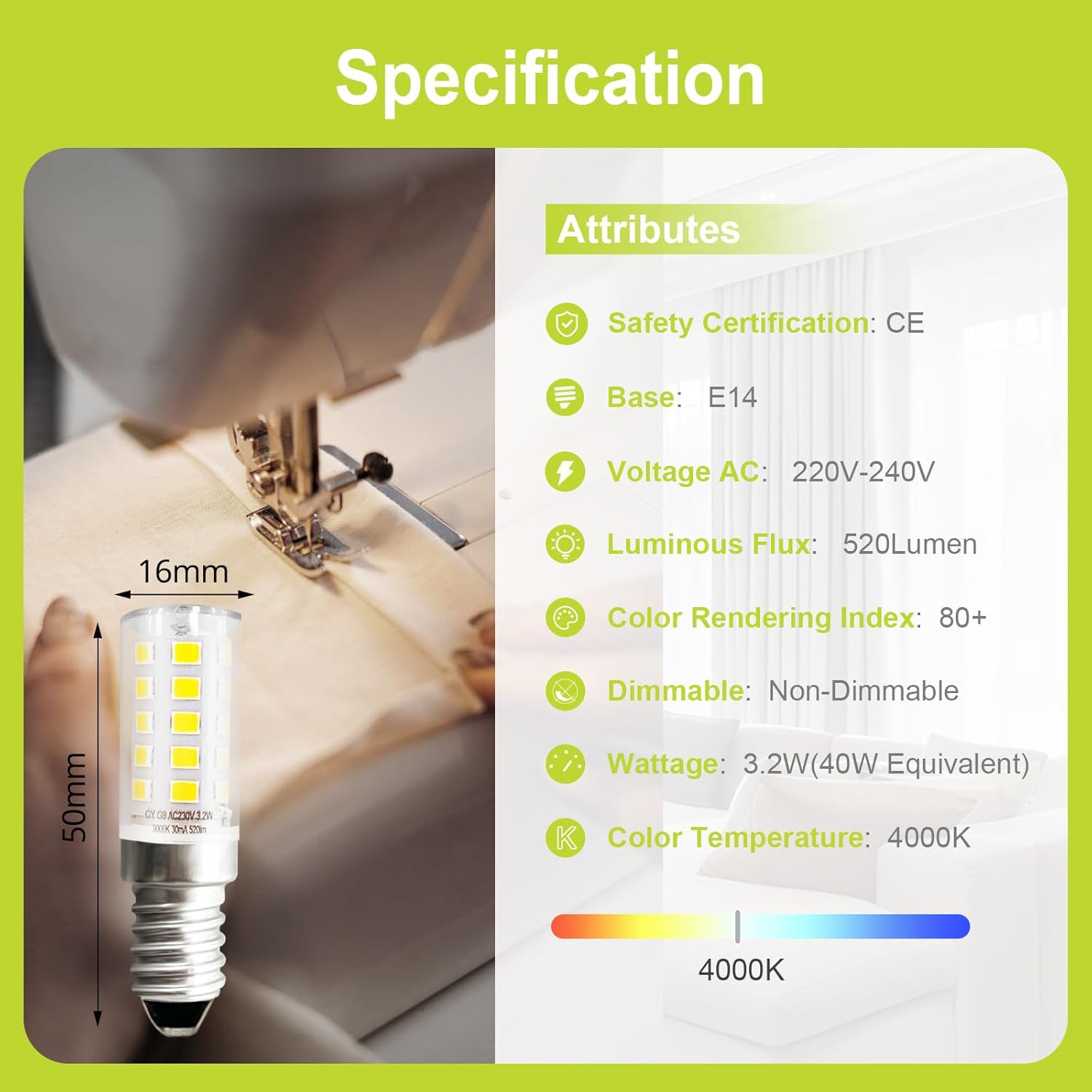 GY_LED_E14_3.2W_520lm_Specification