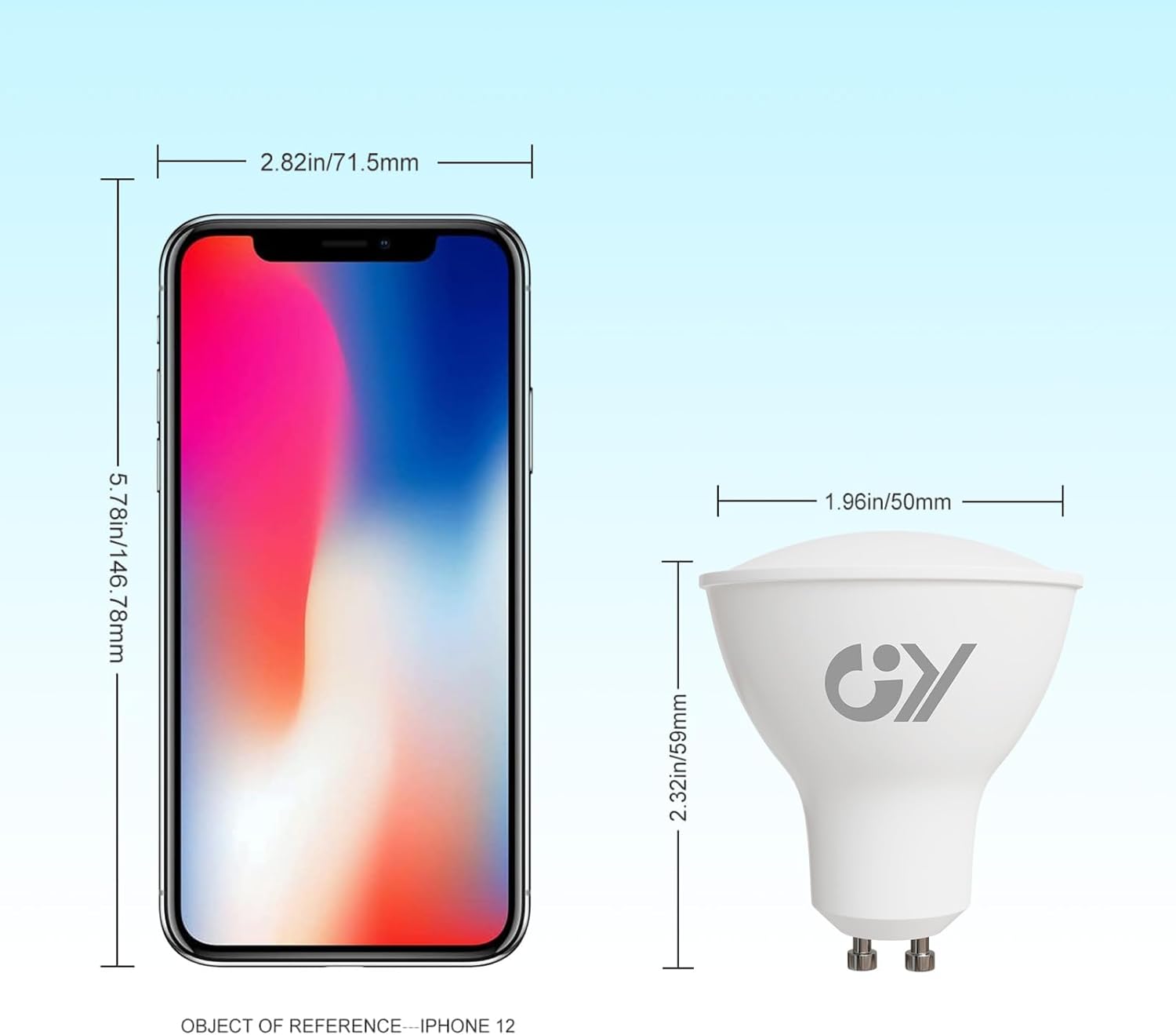 GY_LED_GU10_10W_1100lm_DIMENSIONS